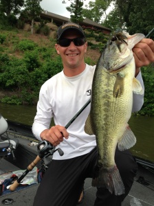 Gussy with a big fish he caught during practice.